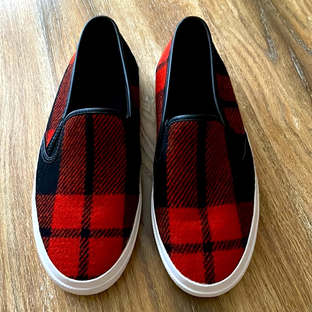 Coach Chrissy Buffalo Plaid Wool Sneakers
